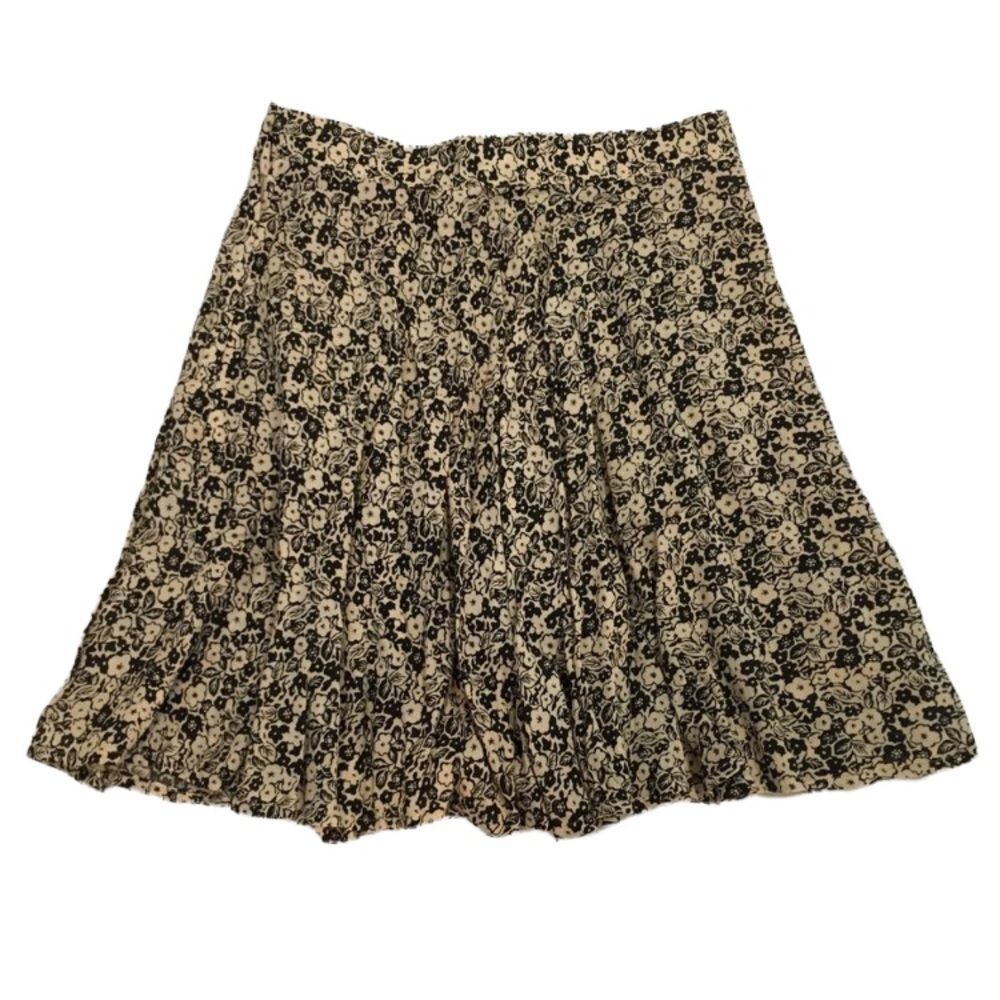 Vintage 90’s The Gap Black And Beige Floral Mini Skitt - Picture 2 of 3